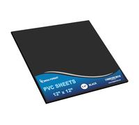 Mega Format PVC Sheet, Expanded PVC Plastic Sheets, ABS Plastic Sheet - 12" X 12" Thin Rigid Plastic Sheet, Black PVC Sheets for Crafts, Sintra Board, PVC Board, 1/4" Thick (1 PK)