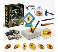 Mega Gemstones Dig Kit, Dig Up 16 Real Gems, Crystals & Marine Animals, Kids Archaeology Excavation Set with Tools and Safety Goggles, STEM Educational Gift for Boys Girls 6+