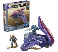 MEGA Halo The Series Vehicle Building Toys Set, Renegade Banshee Aircraft with 205 Pieces, 2 Micro Action Figures, Purple, Kids and Fans, HNC56