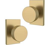 Mega Handles - Laura Dummy I Door Knob for Hallway, Closet and Bathroom I Reversible Heavy Duty Design I Fits All Standard Door Sizes I Screws Included - Satin Brass (2 Pack)