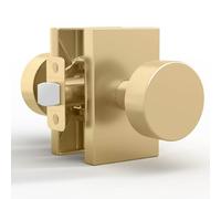 Mega Handles - Laura Passage, Door Knob for Hallway, Closet and Bathroom, Reversible Heavy Duty Design Door Knobs, Fits All Standard Door Sizes, Screws Included - Satin Brass (1 Pack)