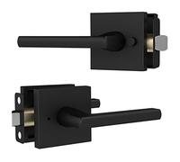 Mega Handles Prime Privacy Lever Door Handle for Hallway, Closet and Bathroom, Keyless Reversible Design Door Levers, Fits All Standard Door Sizes, Covered Screws Included - Matte Black (1 Pack), 5"