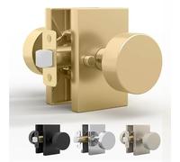 Mega Handles Privacy I Door Knob for Hallway, Closet and Bathroom I Reversible Heavy Duty Design I Fits All Standard Door Sizes I Screws Included - Satin Brass (1 Pack)