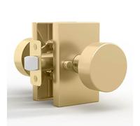 Mega Handles Privacy I Door Knob for Hallway, Closet and Bathroom I Reversible Heavy Duty Design I Fits All Standard Door Sizes I Screws Included - Satin Brass (1 Pack)