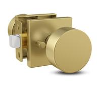 Mega Handles Privacy I Door Knob for Hallway, Closet and Bathroom I Reversible Heavy Duty Design I Fits All Standard Door Sizes I Screws Included - Satin Brass (1 Pack)