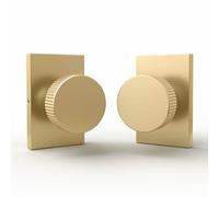 Mega Handles Ribba Dummy Door Handles - 2 Pack Heavy Duty Gold Door Handle, Non-Turning Door Handle for Hallway, Closet & French Doors, Single Side, Fits All Standard Doors - Satin Brass