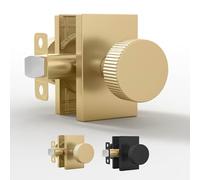 Mega Handles Ribba Passage Door Handle - 1 Pack Reversible Gold Door Handle, Heavy Duty No Lock Door Handles Interior for Closet & Hallway, Fits All Standard Door Sizes - Satin Brass