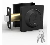 Mega Handles - ROBELL Deadbolt I Entry Deadbolt Lock - Heavy Duty Square Locking Deadbolt for Left or Right-Handed Doors - Interior/Exterior - Matte Black