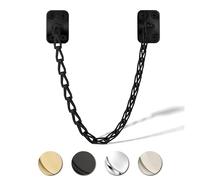 Mega Handles Transom Door Chain 12-Inch Stainless Steel, Window & Cabinet Door Limiter, Chain Lid Support for Trunks & Chests, Powder Coated, Screws Included - Matte Black