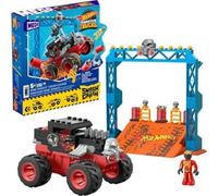 MEGA Hot Wheels Monster Trucks Building Toy, Smash & Crash Bone Shaker Crush Course with 151 Pieces, 1 Figure and 1 Ramp, Red, Kids Age 5+ Years, HKF87