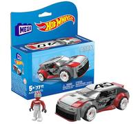 MEGA Hot Wheels Building Toy Race Car Playset, Audi RS 6 GTO Concept with 77 Pieces, 1 Micro Action Figure Driver, Grey, Kids Age 5+ Years