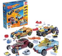 MEGA Hot Wheels Car Customizer building set with micro figure driver, rolling wheels and authentic features, toy gift set for boys and girls for ages 5 and up
