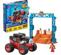 MEGA Hot Wheels Monster Trucks Building Toy, Smash & Crash Bone Shaker Crush Course with 151 Pieces, 1 Figure and 1 Ramp, Red, Kids Age 5+ Years,