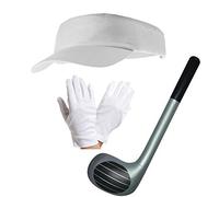 Mega_Jumble Adult Unisex 3 Piece Instant Golf Kit Hat Inflatable Golf Club and Gloves Fancy Dress Costume Accessories
