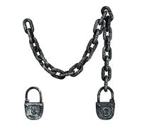 Mega_Jumble Adult Unisex Halloween Chains Plastic Chains Props Decoration Prison Chain Link with Lock (123 cm) for Halloween Party Villain or Dungeon Master Outfit Decoration Cosplay Accessory