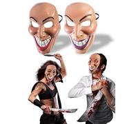 Mega_Jumble Adult Unisex Halloween Evil Grin Couple Masks - The Smilling Killer Face Design Mask Horror Scary Cosplay Fancy Dress Accessory
