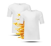Mega_Jumble Boys Girls Thermal Underwear Set Short Sleeve Top Vest Children Kids Base Layer Warm Winter Wear Shirt Pack of 2 (White, 8-9 Years)