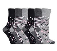 Mega_Jumble® Grey Bamboo Socks Ladies Women Gentle Grip No Elastic Socks, 4-8 UK, 37-42 EUR (6)