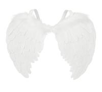 Mega_Jumble Halloween Angel Wings for Women - Fairy Wings 60 x 40cm - Folding Feather Wings Dark Fallen Angel Devil Fancy Dress Costume Accessory (White)