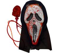 Mega_Jumble Halloween Ghost Scream Scary Masks Fancy Dress Costume - Bleeding Ghost Face Mask with Blood Pump for Halloween Parties, Masquerades & Cosplay Costumes