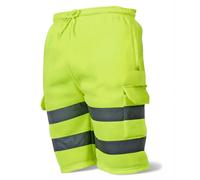 Mega_Jumble Hi Vis Viz Combat Cargo Summer Shorts for Men's | High Visibility Safety Security Work Utility Fleece Jogger Shorts Bottom Half Pant (as8, Alpha, xx_l, Regular, Regular, Yellow, XXL)