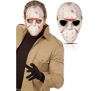 Mega_Jumble Jason Voorhees Hockey Mask, Jason Mask, Halloween Cosplay Mask Prop, Horror Hockey Mask One Size