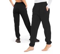 Mega_Jumble Ladies Cuffed Hem Fleece Joggers - Women's Lounge Wear Casual Sports Gym Yoga Training Tracksuit Bottom Sweatpants Trouser (UK, Numeric, 16, 18, Regular, Regular, Black)