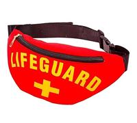 Mega_Jumble Lifeguard Costume Accessory Set Sun Visor, Bum Bag, Sunglasses, Whistle & Inflatable Float Beach Party Fancy Dress Outfit Baywatch Themes (Belt Bag)