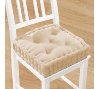 Mega_Jumble® Luxury 100% Cotton Booster Seat Cushion 10CM Thick Soft Seat Chunky Garden Dining Chair Armchair Booster Cushion Pad (Beige)