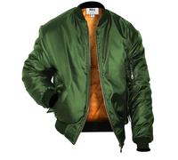 Mega_Jumble Mens Classic Heavy Duty Padded MA1 Workwear Bomber Jacket | Army Pilot Security Doorman Biker Flight Outdoor Casual Retro Scooter Winter Vintage Cargo Zip Up Coat (S, Olive)