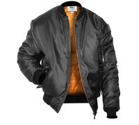 Mega_Jumble Mens Classic Heavy Duty Padded MA1 Workwear Bomber Jacket | Army Pilot Security Doorman Biker Flight Outdoor Casual Retro Scooter Winter Vintage Cargo Zip Up Coat (XL, Black)