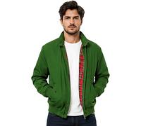Mega_Jumble Mens Classic Retro Scooter 1970's Vintage Harrington Jacket Bomber Mod Skin Tartan Lining Casual Coat (UK, Alpha, XL, Regular, Regular, Bottle Green)