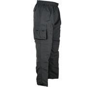 Mega_Jumble Mens Heavy Duty 3 in 1 Zip Off Trouser Cargo Combat Summer Jogging Casual Trousers Multi Pocket Elasticated Pants for Hiking Walking Summer Wear (UK, Alpha, 4XL, Regular, Regular, Black)