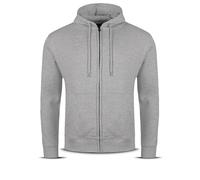 Mega_Jumble Men's Plain Full-Zip Hooded Hoodie Casual Fleece Long Sleeve with Pocket Sweatshirt Top Jumper (UK, Alpha, XL, Regular, Regular, Grey)