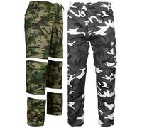 Mega_Jumble Men's Zip Off 3 in 1 Camouflage Bottom Trousers to 3 Quater to Shorts Combat Cargo Elasticated Pants for Outdoor Camping Hiking (UK, Alpha, M, Regular, Regular, White Camo)