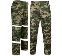Mega_Jumble Men's Zip Off 3 in 1 Camouflage Bottom Trousers to 3 Quater to Shorts Combat Cargo Elasticated Pants for Outdoor Camping Hiking (UK, Alpha, S, Regular, Regular, Green Camo)