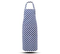 Mega_Jumble UK Made Chefs Kitchen Check Apron with Pockets, One Size for Men Women Cooking Restaurant Work BBQ Gardening Home and Professional Use (Royal Blue Check)