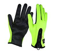 Mega_Jumble Winter Sports Touchscreen Gloves with Zip Fastening Outdoor Windproof Thermal Cycling Hunting Climbing Sport Gripper Gloves (Fluorescent, L-XL)