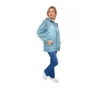 Mega_Jumble Women Printed Cagoule Raincoat Shower Proof Mac Lightweight Hooded Jacket - Ladies Kagool Kagoul Water Repellent Parka Rain Coat (UK, Alpha, XL, Regular, Regular, Turquoise Polka)