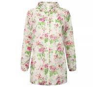 Mega_Jumble Women Printed Cagoule Raincoat Shower Proof Mac Lightweight Hooded Jacket - Ladies Kagool Kagoul Water Repellent Parka Rain Coat (UK, Alpha, XL, Regular, Regular, White Floral)