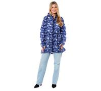 Mega_Jumble Women Printed Cagoule Raincoat Shower Proof Mac Lightweight Hooded Jacket - Ladies Kagool Kagoul Water Repellent Parka Rain Coat (UK, Alpha, XL, Regular, Regular, Scribble Hearts)
