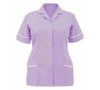 Mega_Jumble Women's Healthcare Nurse Tunic | Ladies Office Workwear Uniform Shirts Nurses Working Tops (as8, Numeric, Numeric_8, Regular, Regular, Lilac/White, 8)