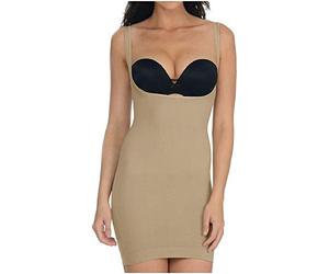 Mega_Jumble Women's Ladies Seamless Under Bust Full Slip Tummy Waist Control Bodyshaper Slimming Dress Shape Wear Open Bust Control Vest (Pack of 1/2) (as8, alpha, m, regular, regular, 1x Nude, M)