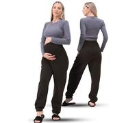 Mega_Jumble Women's Maternity Fleece Jogger Ladies Over The Bump Support Bottoms Sweat Pants Comfortable Trousers (as8, Numeric, Numeric_18, Regular, Regular, 18) Black