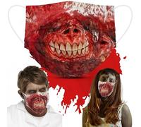 Mega_Jumble® Zombie MD Mask, Mad Doctor / Butcher, Bloody Mouth teeth Horror Scary Halloween Mask for Adults