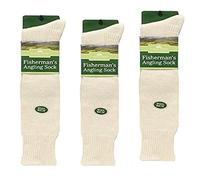 Mega_JumbleSale® 3 Pairs Cream Fisherman's Angling Socks Boot Wool Country Fishing Socks Size 6-11