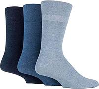 Mega_JumbleSale® 6x Pair Men Non-Elastic Gentle Grip Diabetic Smooth Comfort Socks With Hand Linked Toe Seams Size UK 6-11/EUR 39-45 (Blue)