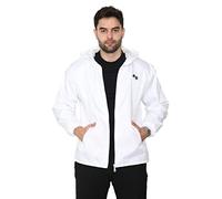 Mega_JumbleSale® Adult Bowling Hooded Jacket Fully Fleece Lined Waterproof Bowls Lawn Sport Hood Outdoor Coat Top with Black Logo (XXL, White)