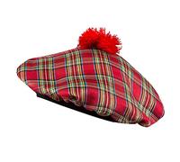 Mega_JumbleSale® Adult Scottish Mrs Tartan Beret - Scotland Scot Burn Night Hats for Theme Party Hen/Stag Night Fancy Dress Costume Accessory (Red)