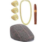 Mega_JumbleSale® Del Boy Adult Trotters Only Fools Fancy Dress Set Kit Halloween Festival Stag Party, Big Daddy, Gangster, Peaky Blinders Dress Up